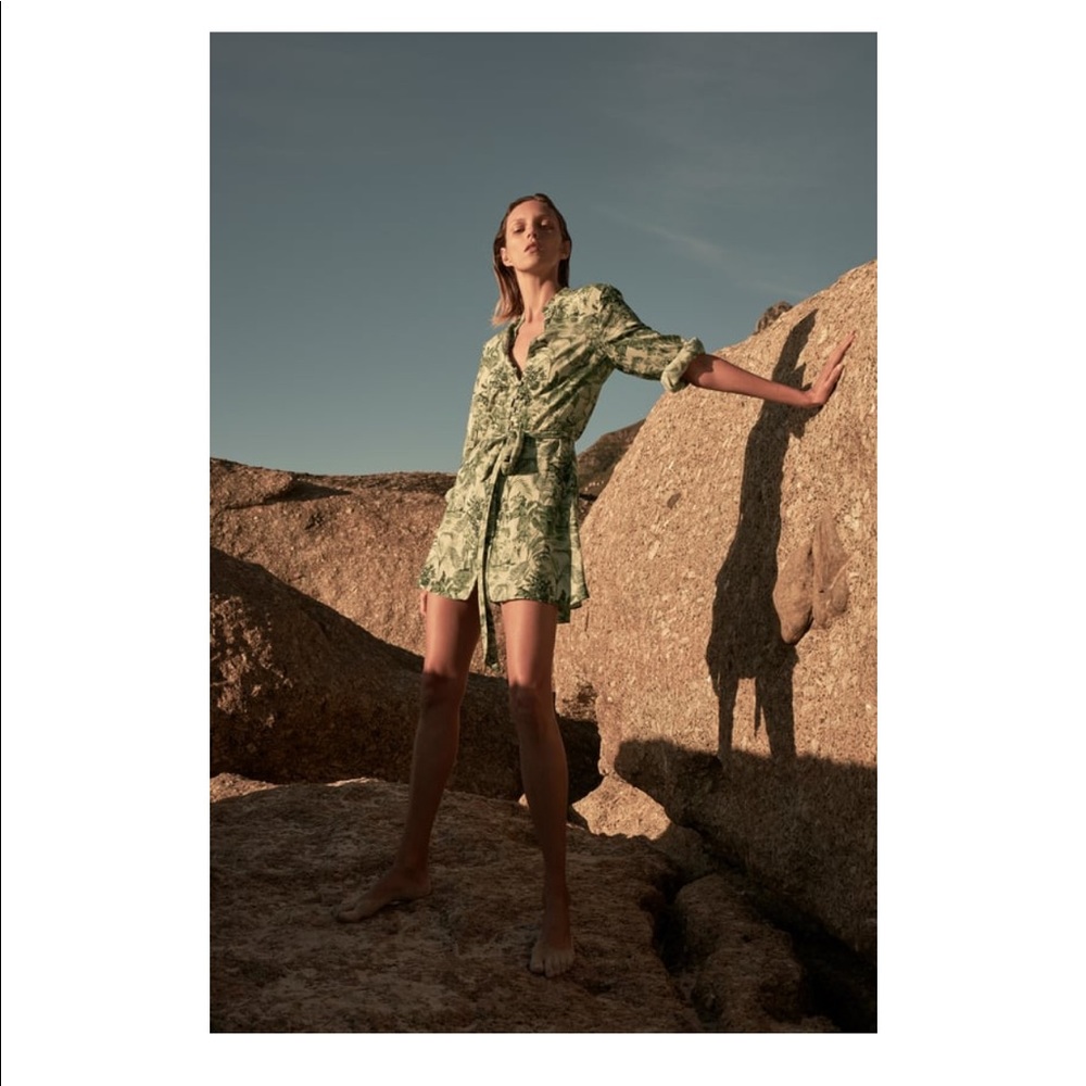 Zara NWT Printed Shirt Dress Size Small